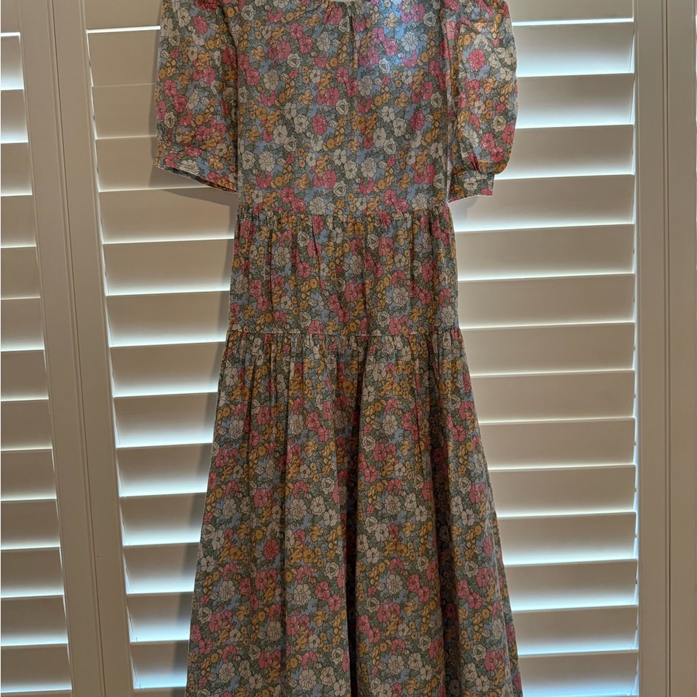 En Saison Floral Midi Dress in Blue, Pink, Yellow